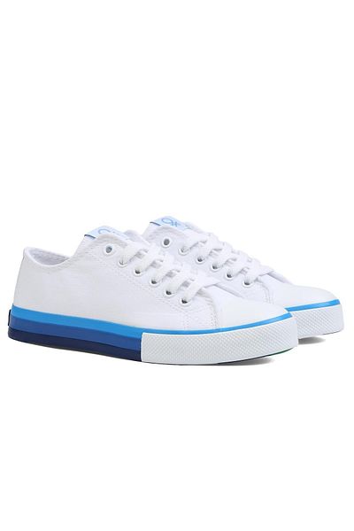 Benetton ®| Bn-90191 - Bílá Modrá - Pánská sportovní obuv