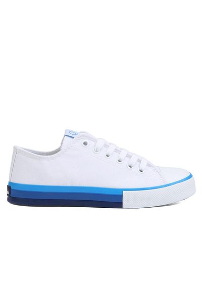 Benetton ®| Bn-90191 - Bílá Modrá - Pánská sportovní obuv