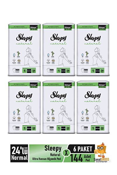 Sleepy Natural Ultra Hassas Hijyenik Ped 24'lü Normal X 6 Paket