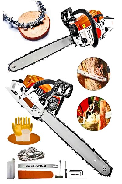 MOONSHOP 50 Lik Pala 38 Diş Zincir Benzinli Motorlu Testere Professionel Yüks...