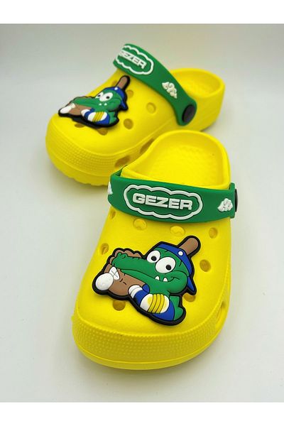 GEZER Boy's Crocodile Patterned Cross Slippers