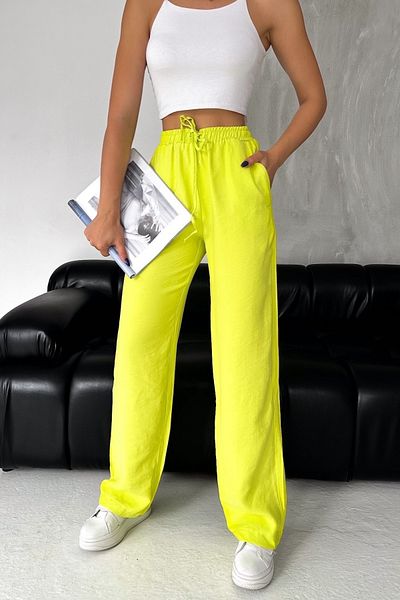 FEMELLE Pantaloni largi din material modal din țesătură modal pentru femei, sezon dublu, cu șnur