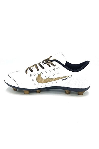 Ludo Vico Unisex New Mds Football Boots 001 White Gold Cleats Turf Football Shoes