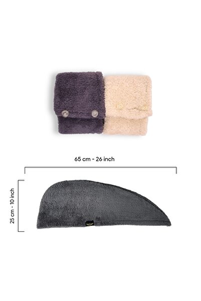 Heriya Набір з 2 мікрофібрових рушників для волосся – 2 затискачі для сушіння волосся – Рушник для голови