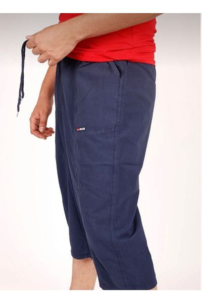 FATELLA Men's Soft Raw Cloth Elastic High Waist Comfortable Fit Natural Capri