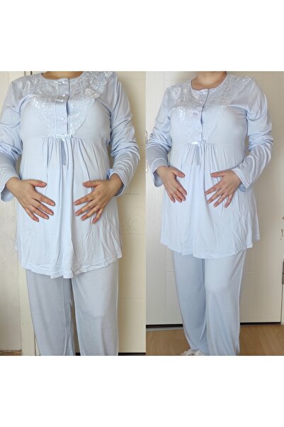 aykor tekstil Lohusa Pijama Set Hamile Pijama 2li Takım