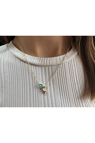 Everglow Jewelry Ç Harfli Üç Boyutlu Altın Kaplama Kararmaz Gold Kolye