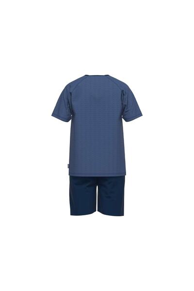 Ceceba Herren Schlafanzug - Pyjama, Baumwolle, Rundhals, Logo, kurz, einfarbig