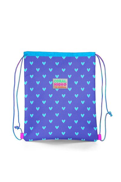 Coral High Rucsac cu șnur cu model de inimă roz lavandă 22462