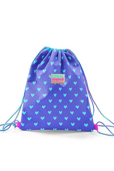 Coral High Rucsac cu șnur cu model de inimă roz lavandă 22462