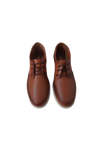 Golden Γνήσιο δέρμα Tan-Lace-Up Casual Stylish Ανδρικά Παπούτσια
