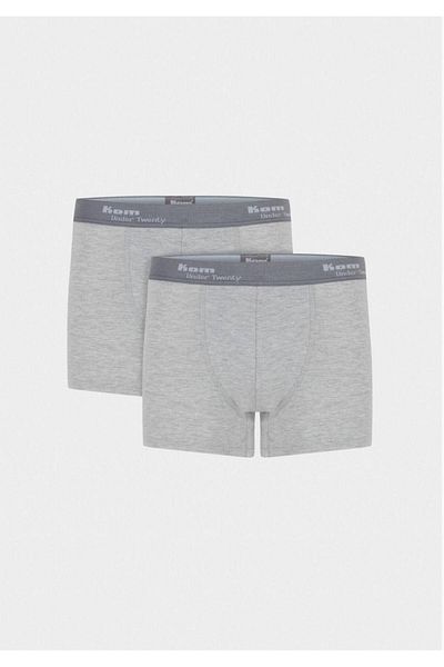Kom Boxeri pentru bărbați gri din bumbac, 2 piese, sezon nou