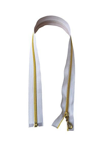 e tuhafiye Fermoar cu aspect de piatră metalizat auriu (60 cm)