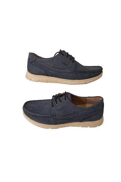 Golden Γνήσιο δερμάτινο Navy Blue-Lace-Up Casual Stylish Ανδρικά Παπούτσια