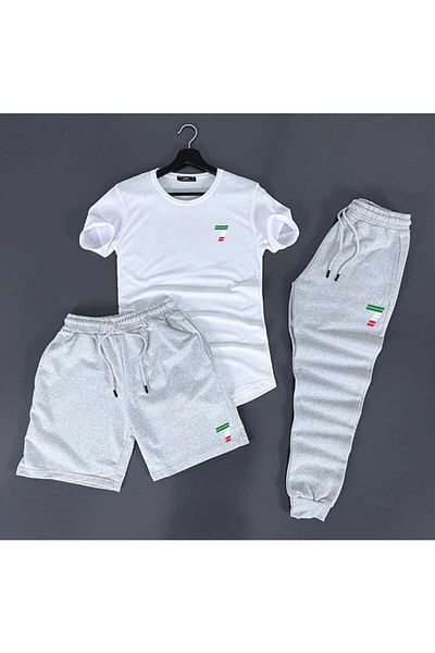 Fifty Color 3-Piece Slim Fit Unisex T-Shirt-Shorts-Sweatpants Combination SEVEN Printed