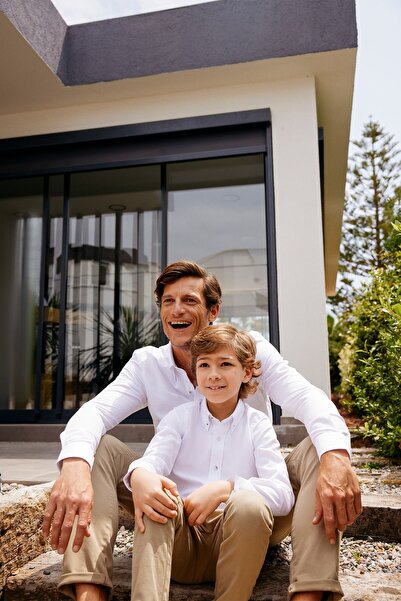 AC&Co / Altınyıldız Classics Λευκό Slim Fit Slim Fit Κουμπί κάτω γιακά Βαμβακερό πουκάμισο Oxford