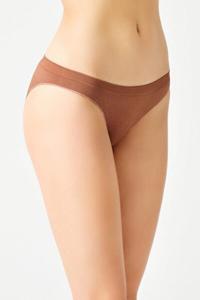 Los Ojos Kahverengi Fitilli Seamless Klasik Külot Ribbed Classic