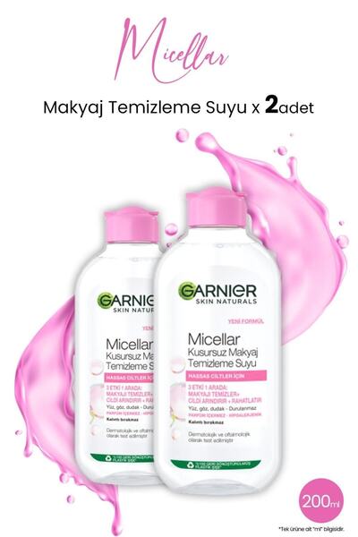 Garnier Micellar Kusursuz Makyaj Temizleme Suyu 200 ml x 2 Adet