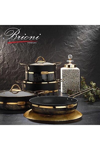 Brioni Selection 7 Parça Granit Tencere Seti Siyah
