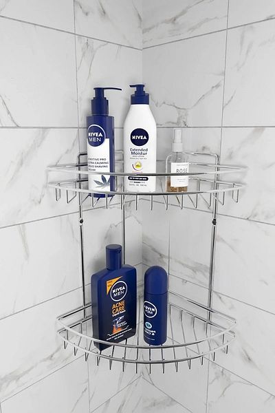 SUNTEL BANYO VE MUTFAK AKSESUARLARI Γωνιακό ράφι μπάνιου με στρώσεις - Organizer καμπίνας