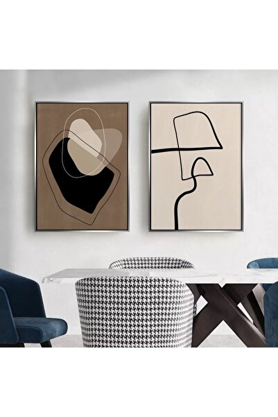 Markazip Gümüş Metal Çerçeveli 50x70cm Ikili Kanvas Tablo TLH6-K