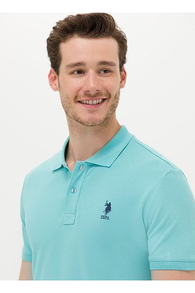 U.S. Polo Assn. Ανδρικό μπλουζάκι Polo Neck Mint Tp04ıy023