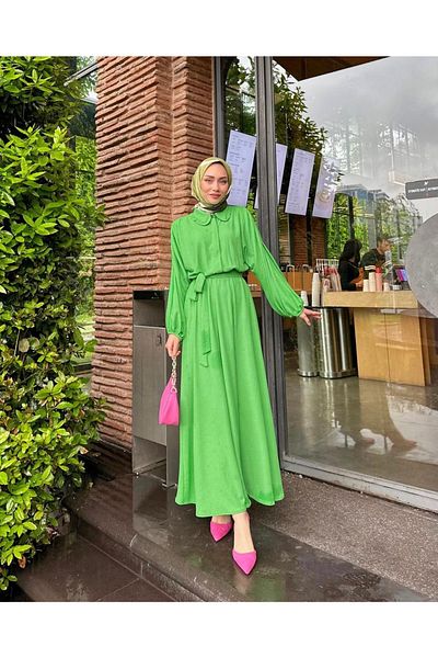 Trend Marfa Φόρεμα Hijab με γιακά μωρού