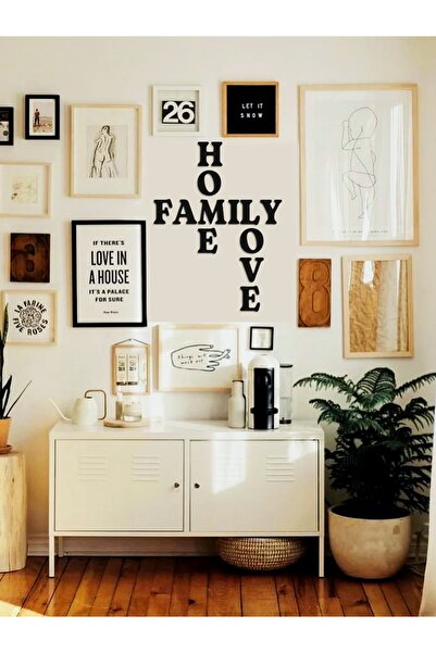 HTS TASARIM Home Family Love Ahşap Modern Duvar Dekoru