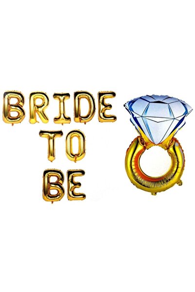 DÜVENCİ TİCARET ÇITIPITISTORE YÜZÜKLÜ BRİDE TO BE GOLD SET BALON