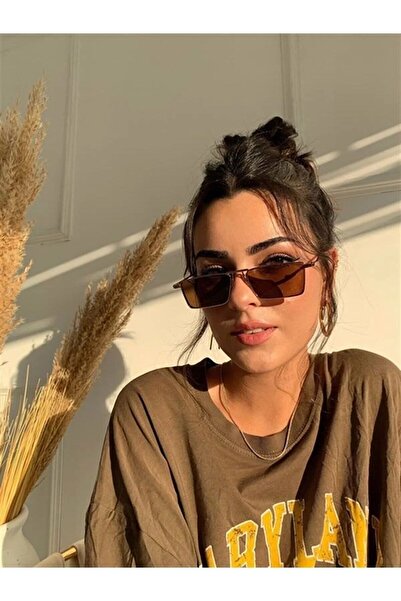 LOOKUP NEW Unisex Women Men Uv400 Protected Gold Brown Oval Rectangular Squar...