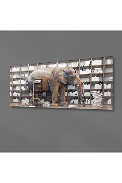 marpanya Yatay Yandan Saatli Sanat ve Doğa Temalı Cam Tablo 063