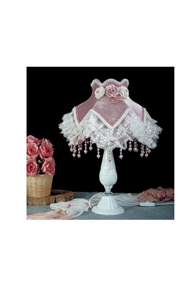 Nettenevime Flower Patterned Velvet Lampshade