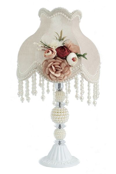 Nettenevime Flower Patterned Velvet Lampshade