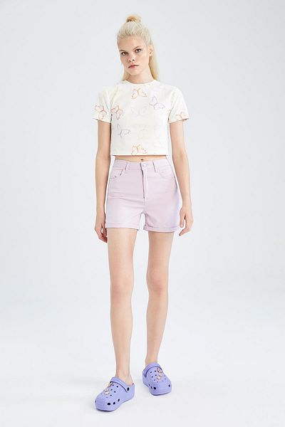 DeFacto Pantaloni scurți din Gabardin cu talie normală Skinny Fit