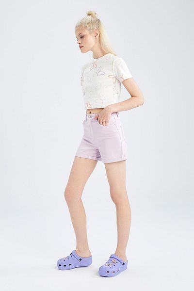 DeFacto Pantaloni scurți din Gabardin cu talie normală Skinny Fit