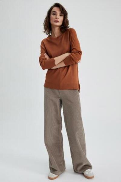 DeFacto Wide Leg Corduroy 100% Cotton Trousers