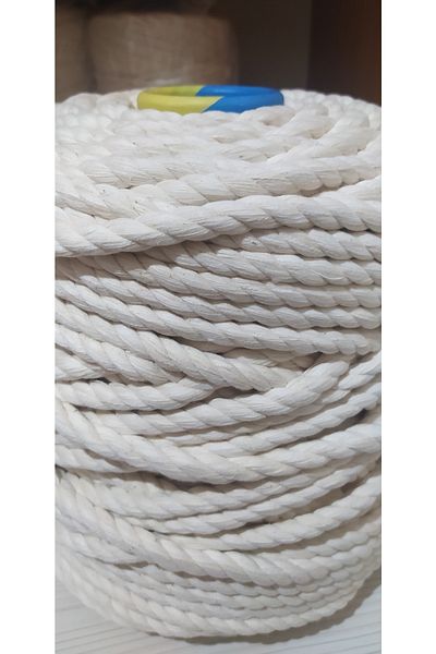 724 AVM 1 Kg Cotton Macrame Thread 10 Mm 3 Twist Ecru Color Rainbow Rope Thread