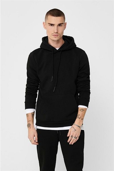 Only & Sons Ανδρικό μαύρο φούτερ Ceres Life Hoodie Sweat Noos 22018685 -02