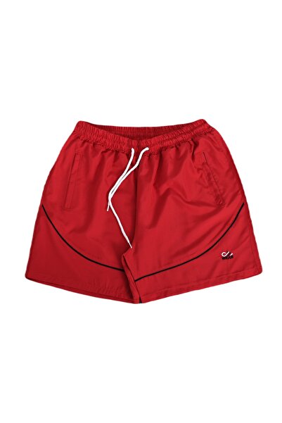 Samera Men's Large Size Red Zipper Pocket Mesh Swim Shorts Bsf2464-1