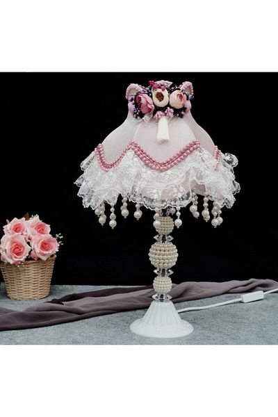 Nettenevime Flower Patterned Velvet Lampshade