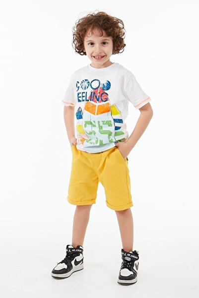 BOBBY JR KİDSWEAR Good Feeling Printed Sleeve Karioca T-shirt