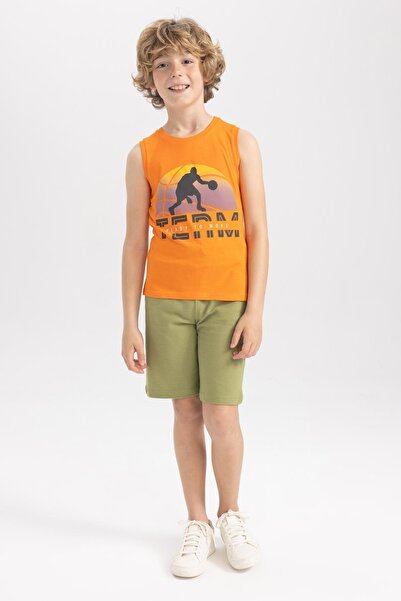 DeFacto Boy's Crew Neck Printed Undershirt