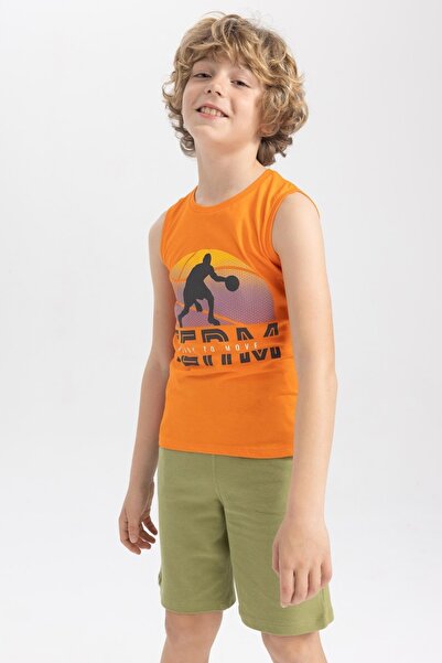 DeFacto Boy's Crew Neck Printed Undershirt