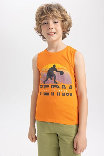 DeFacto Boy's Crew Neck Printed Undershirt