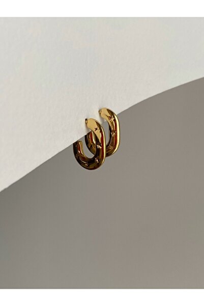 Owentis حلق شرنقة أساسي من الفولاذ الذهبي العتيق - لا يبهت -