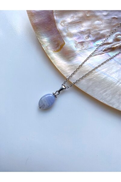 VALİOSO JOYA Kalsedon Doğal Taş Minimal Kolye