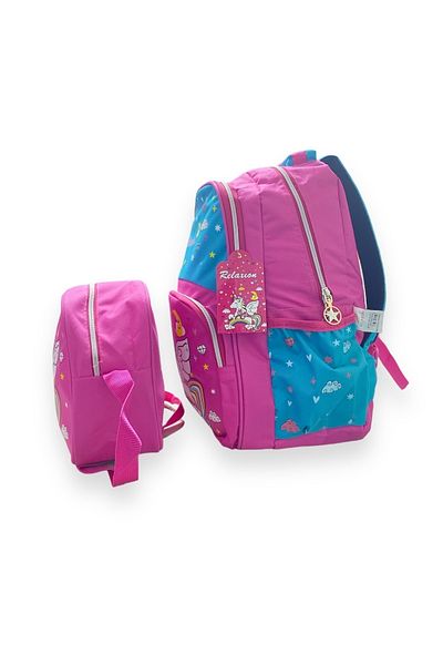 Relaxion Rucsac pentru școală primară cu 3 compartimente Unicorn (de lux de calitate 1) + Cutie de prânz Cod: 1340