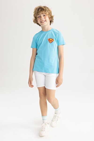 DeFacto Superman-Kurzarm-T-Shirt mit Rundhalsausschnitt für Jungen