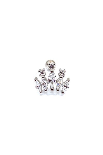 La femme by begum Stoned Five Marquise Three Solitaire Crown Silver Piercing