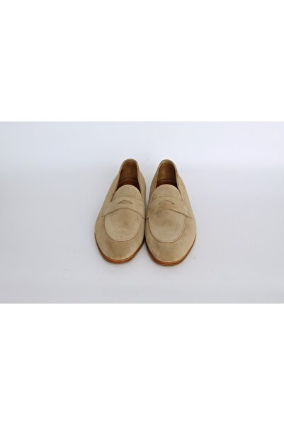 Murat Erbaş Hakiki Deri Süet Bej Loafer Ayakkabı